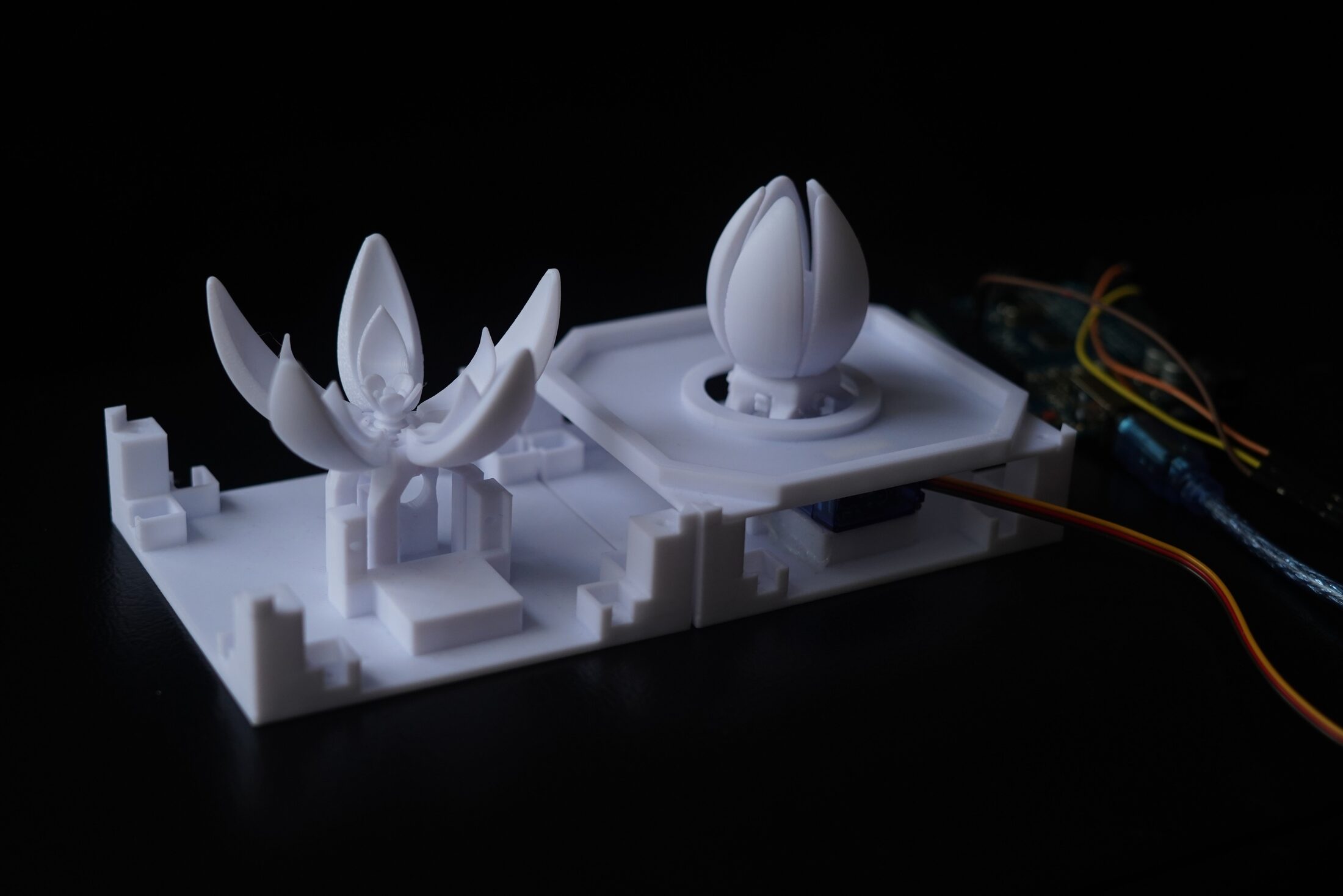 Side-by-side comparison of the eight-petal flower and the simpler bud version