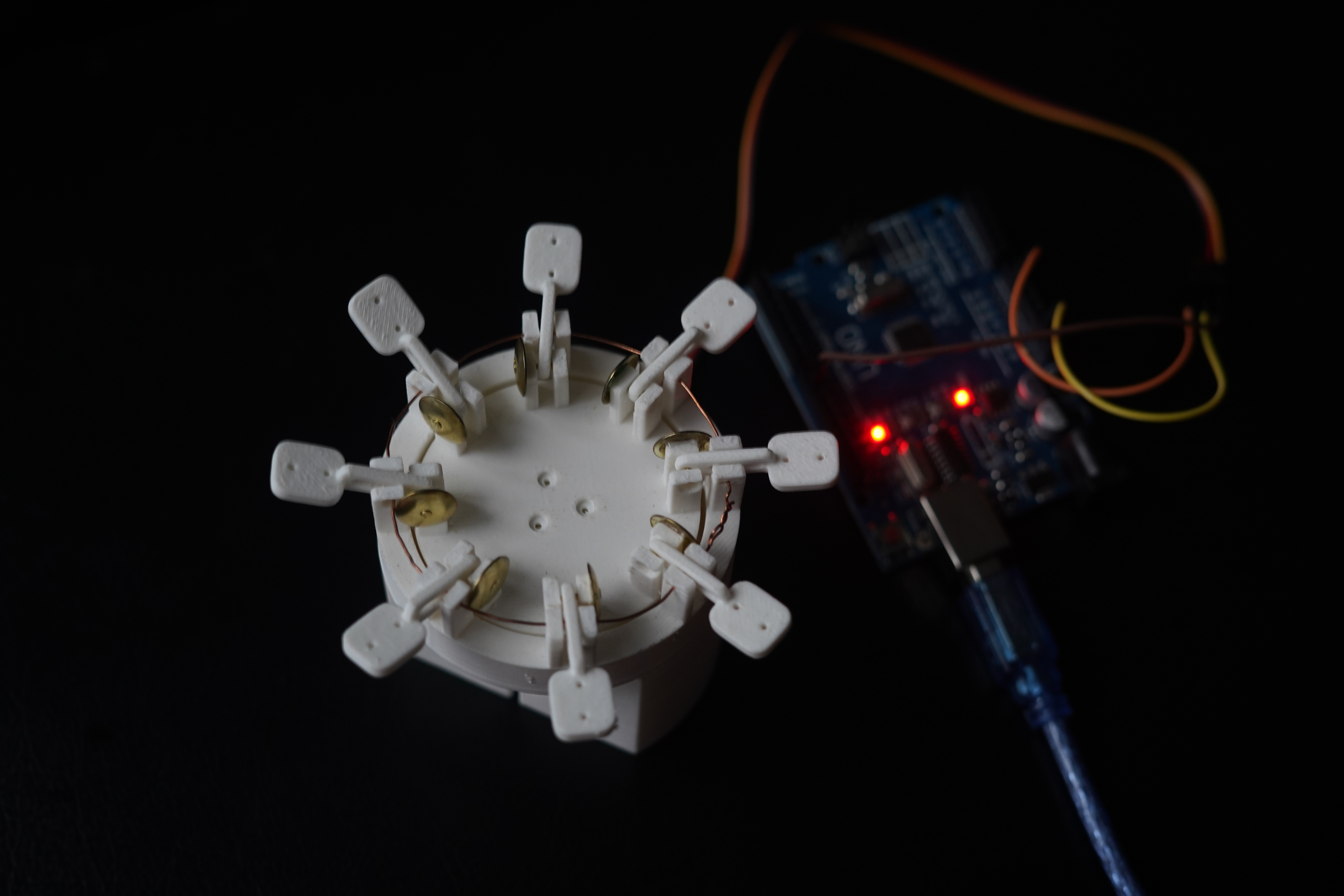 Main view of the first mechanical flower experiment