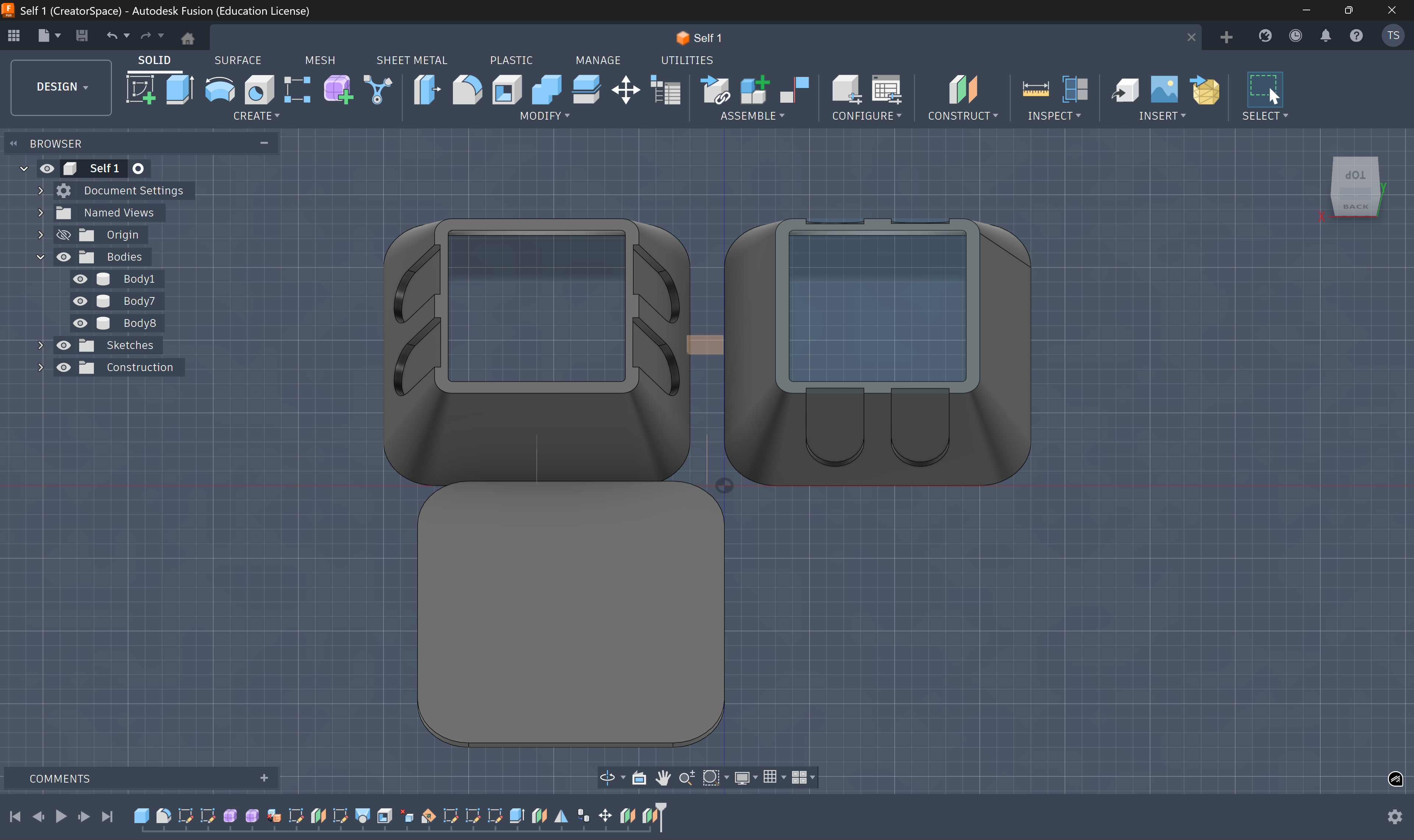 Second iteration of the enclosure model with refined proportions