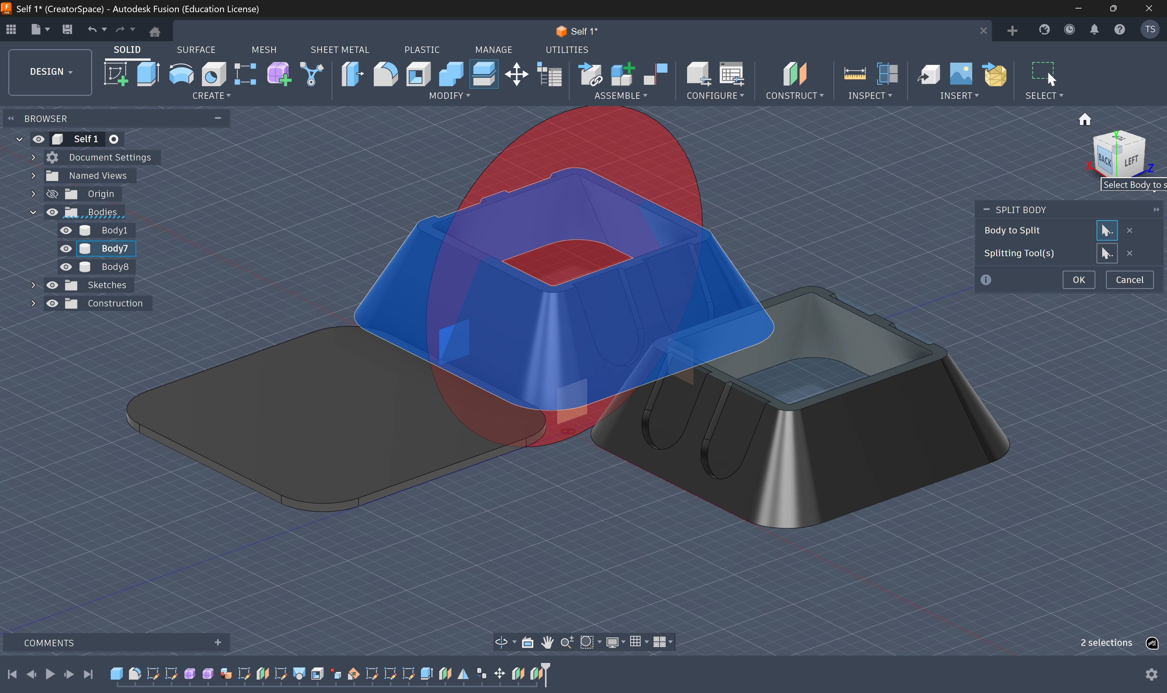 Third iteration of the 3D model ready for printing
